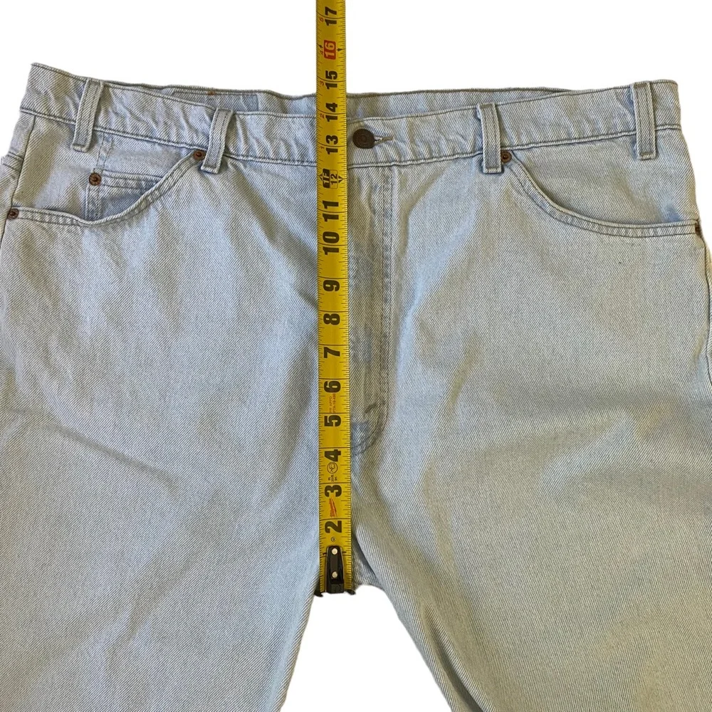 Vintage 90s Levi 505 Orange Tab Distressed Denim Jean Shorts Mens Size 42 Light